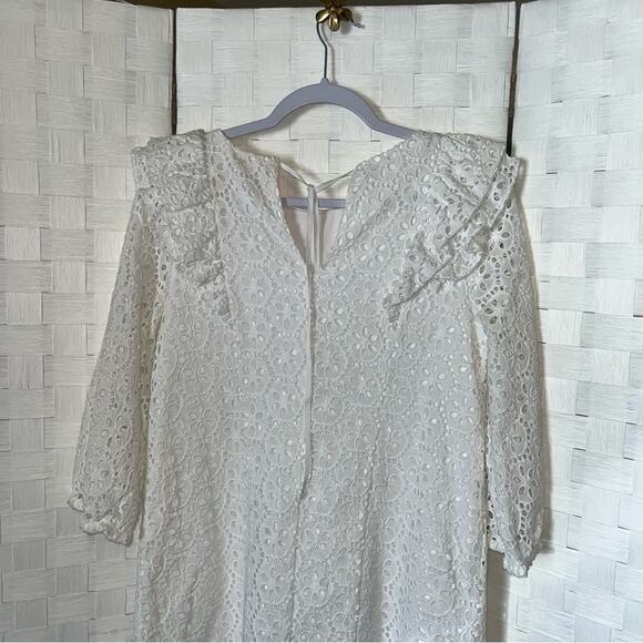 Lilly Pulitzer Primm Dress Size Small In Resort White Preppy Dainty Eyelet - Picture 12 of 13